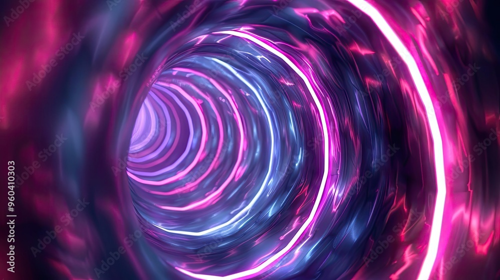 Poster a mesmerizing tunnel of vibrant colors, swirling with light and energy, creating a captivating, futu