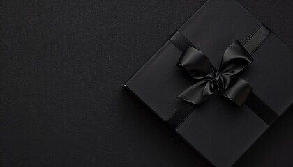 The Allure of the Black Gift Box: A Stunning Contrast on a Shiny Background