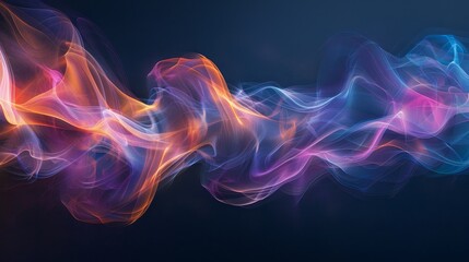 Obraz premium Abstract colorful smoke wisps on a dark background. Dynamic and ethereal, this image is perfect for concepts of energy, movement, and creativity.