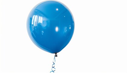 Serene Blue Balloon Floating in Solitude on a Blank Canvas