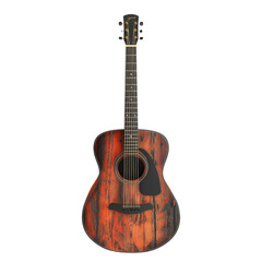Obraz premium Beautiful acoustic guitar with a stunning wooden finish, perfect for music lovers and creative projects.