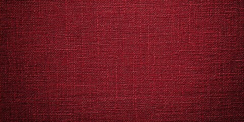 Fototapeta premium Textured red canvas background with visible fabric weave creating a rough and coarse appearance