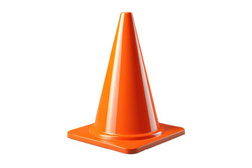 Fototapeta premium Traffic cone, vibrant orange, matte texture, casting a soft shadow, meticulously isolated on a transparent background, ultra clear
