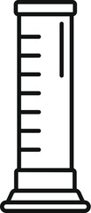 Simple line icon of a graduated cylinder, a common piece of laboratory glassware used for measuring the volume of liquids