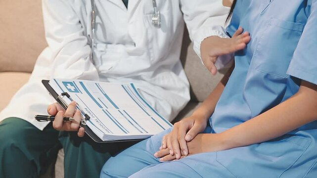 doctor inject vaccine to asian woman, Deltoid muscle injection technique, immunization and health care promotion