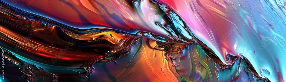 Poster vibrant abstract art featuring flowing colors and mesmerizing patterns, perfect for creative project