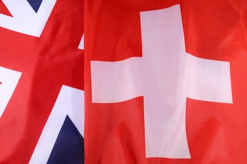 Flags of the United Kingdom and Switzerland displayed together