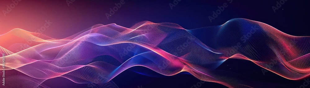 Poster Abstract waves in vibrant colors creating a dynamic and modern backdrop for various creative projects.
