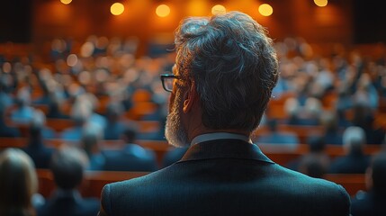 Engaged Audience at Business Seminar Listening to Investment Insights on Stage
