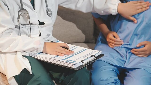 doctor inject vaccine to asian woman, Deltoid muscle injection technique, immunization and health care promotion
