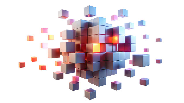 3D cubes pattern on geometric background, perfect for web design and technology concepts