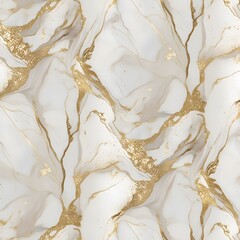 A luxurious and intricate white gold marble texture pattern serves as the background, with subtle veining and flecks of gold that shimmer in the light