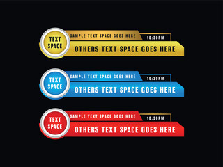 geometric modern lower third banner template design.Lower third wide banners with text space.