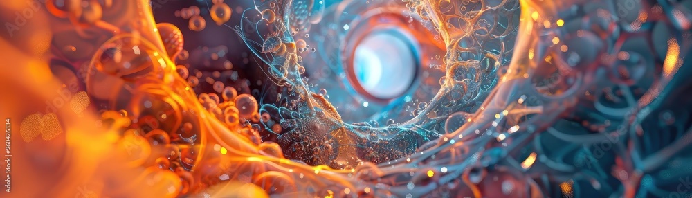 Aufkleber A captivating abstract representation of vibrant colors and intricate patterns, evoking a sense of depth and exploration in visual art.