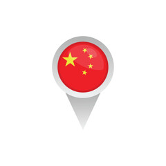 China Flag And Location Sign Vector Design.