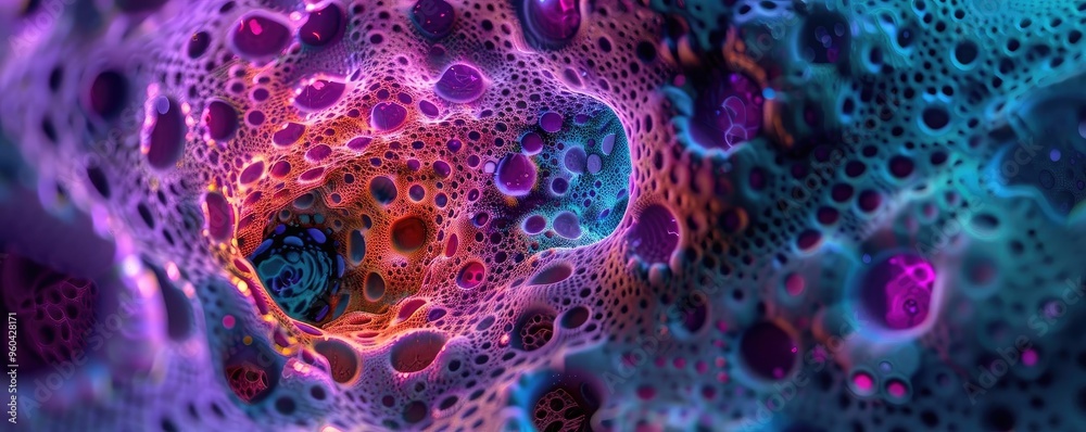Poster vibrant abstract pattern showcasing colorful bubbles in a mesmerizing design, perfect for artistic a