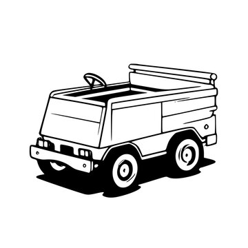 cartoon truck isolated on white
