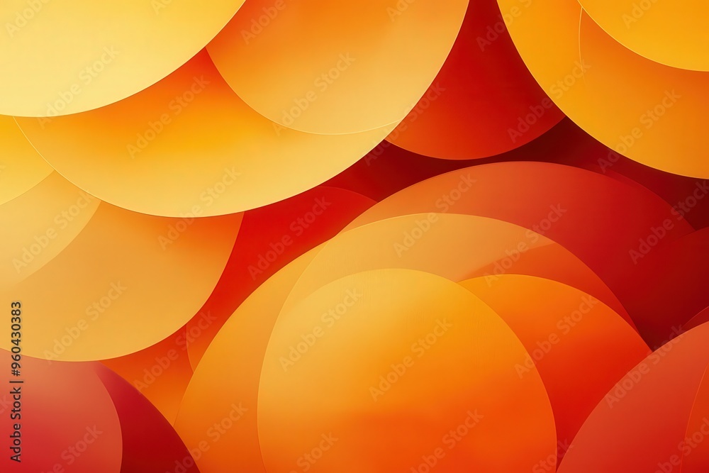 Aufkleber An arrangement of bright orange and red circles blends together, creating an abstract composition that radiates warmth and energy, inviting the viewer into a spirited atmosphere