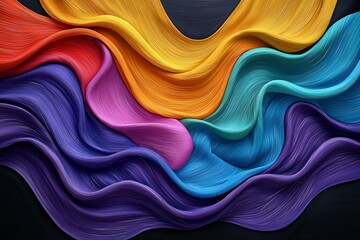 Abstract textile design with fluid lines and a harmonious color palette, contemporary, visual fluidity