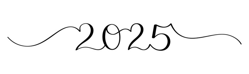 2025 black vector brush calligraphy banner