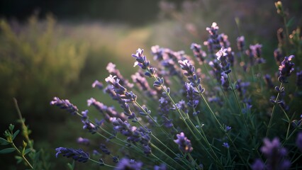 Obraz premium cluster of lavender flowers in the morning
