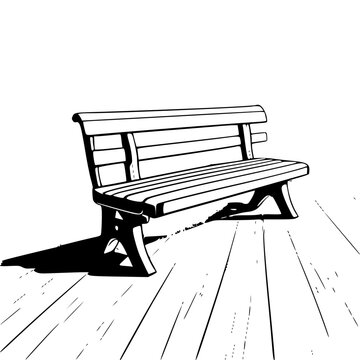 bench on a white background