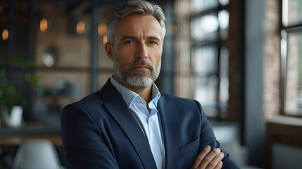 An image of an experienced, well-grown financier and businessman