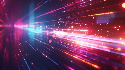 Fototapeta premium Abstract Background with Glowing Lines and Bokeh Effects