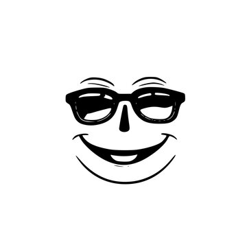 funny face with glasses