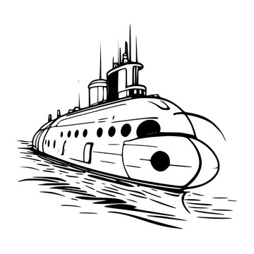 vector illustration of a ship
