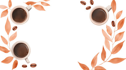 Obraz premium Coffee Break with Autumn Leaves and Coffee Beans
