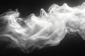 ethereal veil mesmerizing slowmotion capture of billowing white smoke against inky black backdrop creating abstract fluid forms reminiscent of ghostly apparitions