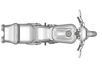 Black motorcycle on a white background. Unique design. 