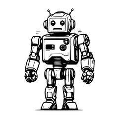 set of funny cartoon robots