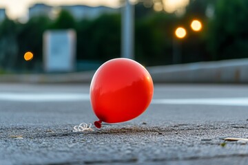 Deflated balloon, faded memory, gentle nostalgia serves as a reminder of a joyful past, now softened by time