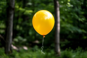 Deflated balloon, hanging from a string, forgotten decoration lingers as a reminder of a party that has ended