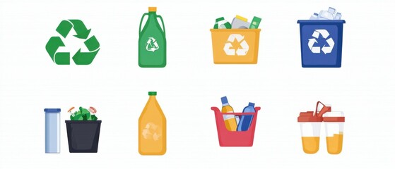 recycle icon on white background.