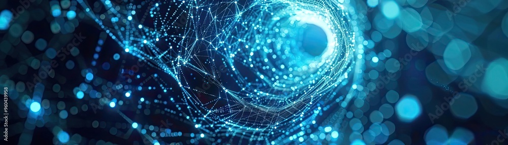 Poster a mesmerizing abstract representation of digital connections and light, perfect for technology and i