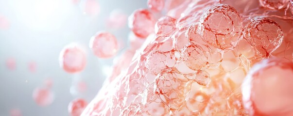 3D model of skin layers absorbing vitamins for a youthful glow, anti-aging, beauty result