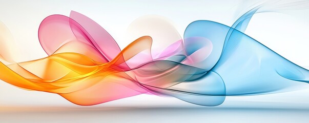 Naklejka premium Dynamic, abstract digital composition with vibrant shapes and fluid motion, contemporary, visual energy