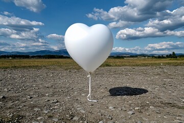 Fototapeta premium Deflated balloon, symbolic of hope deflated, dreams grounded reflects the feeling of aspirations that didn't quite take flight