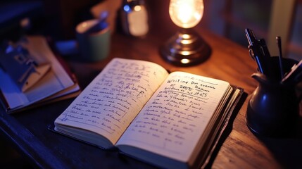 Cozy Nook: Handwritten Reflections in the Warm Glow