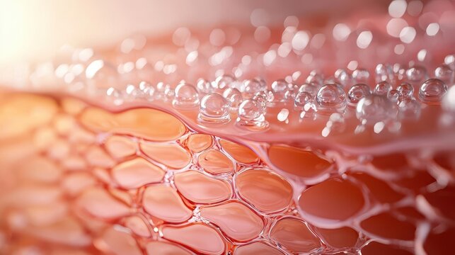 Visual of skin layers reacting positively to topical vitamin serums, skincare routine, dermatology innovation