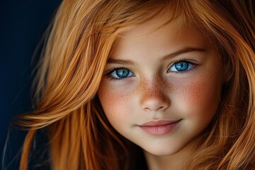 Girlâ€™s face, freckles, natural beauty adds a touch of charm and individuality