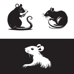 Rat silhouette. Vector illustration
Mouse character mascot cut out silhouette
Mouse or Rat Icon Vector Design on White Background.
black silhouette rat collection, set isolated on white background