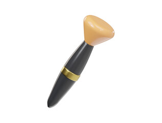 Makup brush icon 3d render illustration