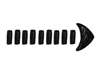 破線の手描きの矢印