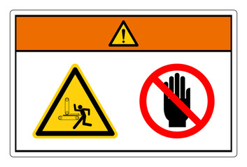 Warning Kickback Hazard Do Not Remove Guard Symbol Sign, Vector Illustration, Isolate On White Background Label .EPS10