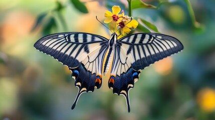 a butterfly named Iphiclides podalirinus,beautiful,flying, --ar 16:9 --style raw --v 6.1 Job ID: 1da5aa52-9c8f-43d4-bda1-be1ab618dd03