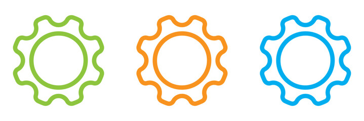 gear wheel, setting icon set illustration 